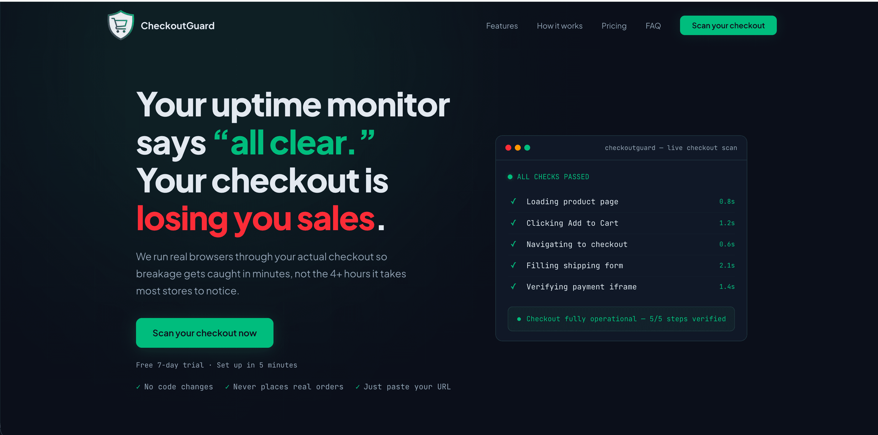 CheckoutGuard — product screenshot