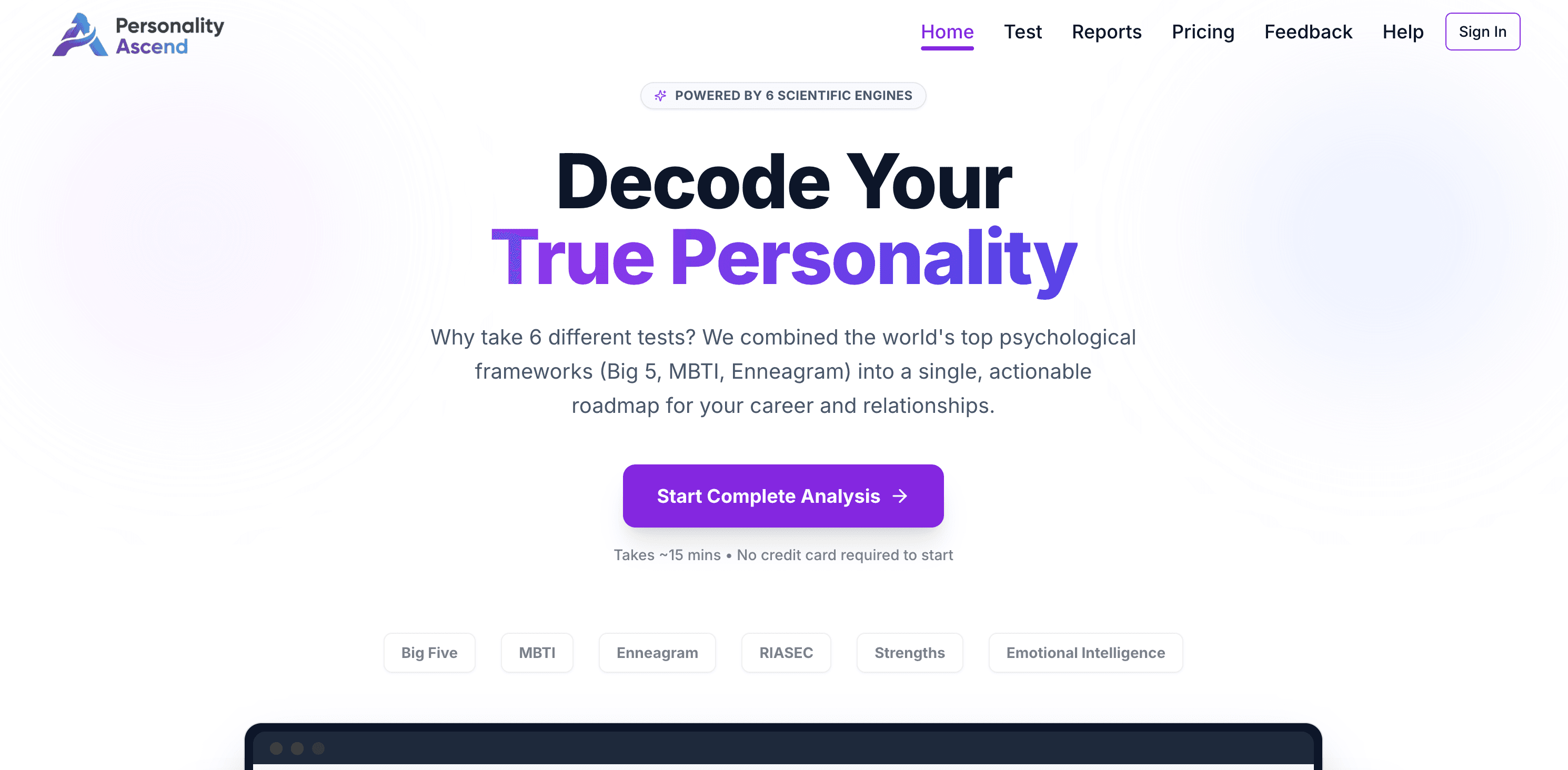 Personality Ascend — product screenshot